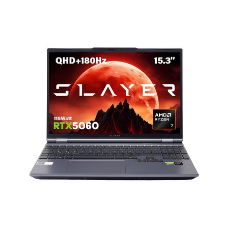 Game Garaj Slayer R7T2-5060 C3 AMD Ryzen 7 255 32GB RAM 1TB SSD RTX5060 15.3" 180Hz QHD+ IPS FreeDOS Gaming Laptop