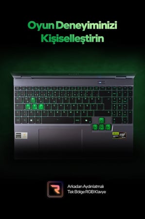 Game Garaj Slayer R9T2-5070 C3 AMD Ryzen 9 8945HX 32GB RAM 1TB SSD RTX5070 15.3" 180Hz QHD+ IPS FreeDOS Gaming Laptop