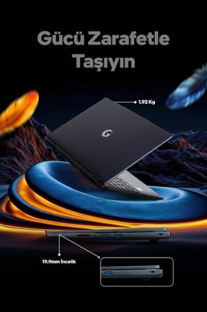 Game Garaj Slayer SR7T-5060 C6 AMD Ryzen 7 255 32GB RAM 1TB SSD RTX5060 15.3" QHD+ 300Hz IPS FreeDOS Gaming Laptop