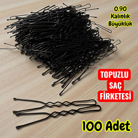 Technow Siyah 6 cm Büyük Topuzlu Kalın Saç Firketesi 0.90 Siyah 100 Adet