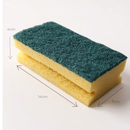 Technow Jumbo Büyük Boy Vip Kaliteli 14 x 7 cm Oluklu Bulaşık Süngeri 5 Adet