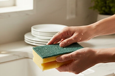 Technow Jumbo Büyük Boy Vip Kaliteli 14 x 7 cm Oluklu Bulaşık Süngeri 5 Adet