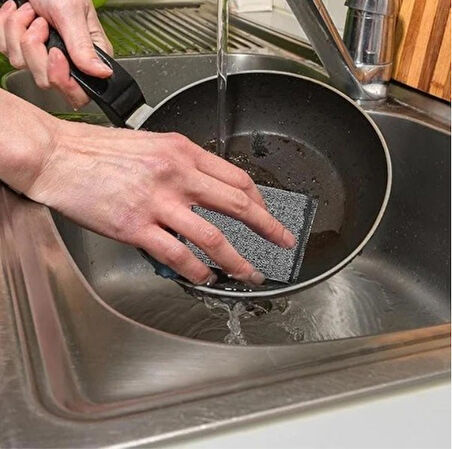 Technow Paslanmaz Çelik Sihirli Inox Yağ ve Kir Çözücü Tel Bulaşık Süngeri 2 Adet