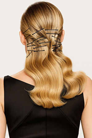 Technow Siyah %100 Metal Esnemez Dayanıklı Kadın Saç Tel Tokası 100  Adet 