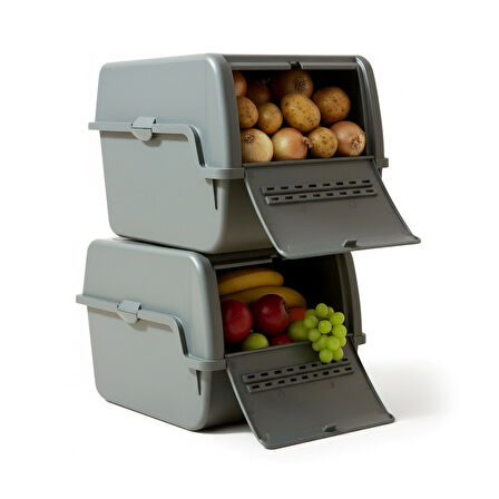 Technow Motek MT-40 S-Box 8 Litre Çok Amaçlı Organizer Düzenleyici Antrasit  2 Adet