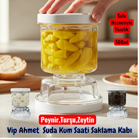 Technow Vip Ahmet Sulu Peynir Zeytin ve Turşu Saklama Kabı 500 ml