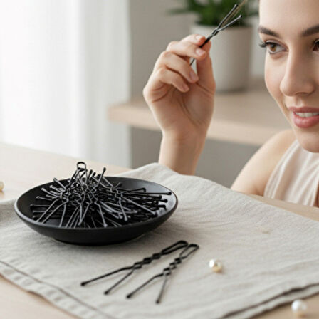 Technow Siyah 6 cm Büyük Topuzlu Kalın Saç Firketesi 0.90 Siyah 50 Adet