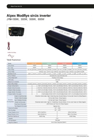 Alpex 300W 12V Modifiye Sinüs İnverter
