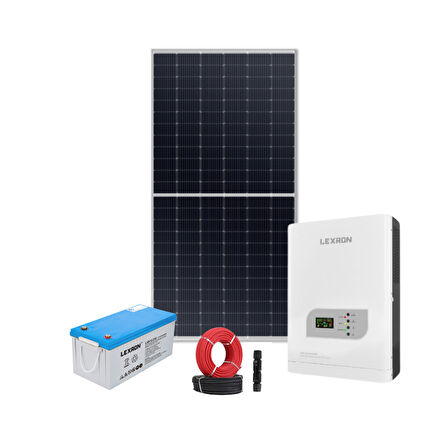 Güneş Enerjisi Bağevi Hazır Solar Paket - 1Kw Mppt Akıllı İnverter + 1X 600W Güneş Paneli+ 1X 12V 210Ah Jel Akü