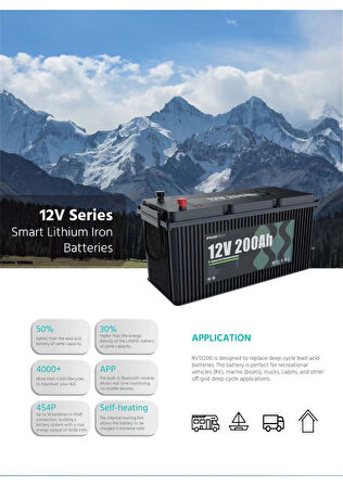 Pylontech 12V 200Ah Lityum Akü Bluetooth Haberleşmeli Lifepo4