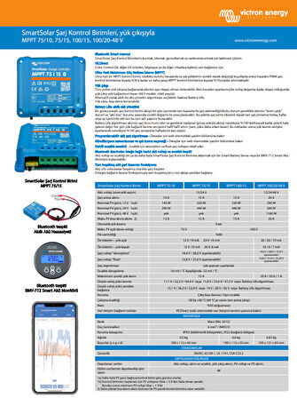 Victron Smartsolar Mppt 100/20 – Bluetooth Özellikli Solar Şarj Kontrol Cihazı