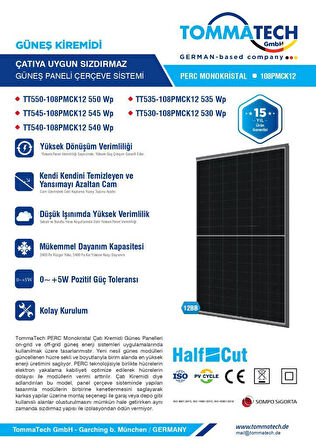 Cw Enerji 545Wp 108Pm M12 Hc-Mb Çatı Kiremidi