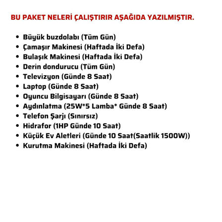 Güneş Enerjisi Hazır Solar Paket – 11Kw İnverter + 20X 550W Güneş Paneli + 3X 48V 100Ah Lityum Akü