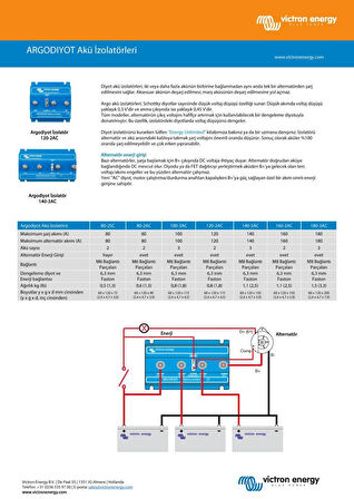 Victron Energy Argodiode 1 Giriş 3 Çıkış 180 Amper Akü İzolatörü 180-3AC (ARG180301020)