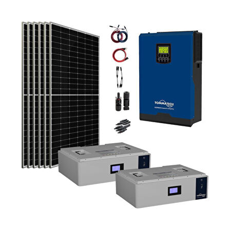 20.000 Watt Büyük Bağ Evi Solar Paketi 550w Güneş Paneli 5kw İnverter 10Kw Lityum Akü