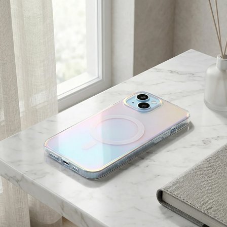 iPhone 14 MagSafe Uyumlu Hologram Kamera Lens Korumalı Darbe Emici Premium Şık Kılıf