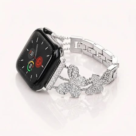 Watch Saat 44mm Silver Taşlı Zarif Kanat Tasarımlı Şık Kordon