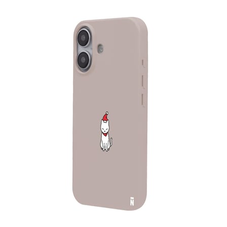 iPhone 16 Plus Pudra Lansman Renkli Silikon New Year Kedi Tasarımlı Premium Kılıf