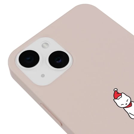 iPhone 12 Pudra Lansman Renkli Silikon New Year Kedi Tasarımlı Kamera Korumalı Kılıf