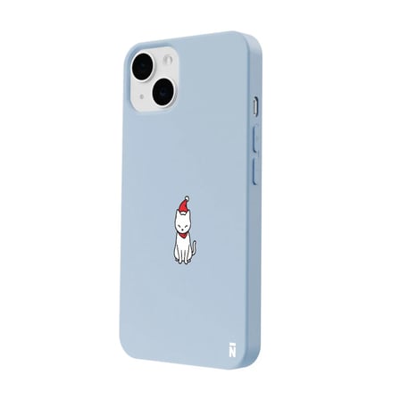 iPhone 11 Mavi Lansman Renkli Silikon New Year Kedi Tasarımlı Kamera Korumalı Kılıf
