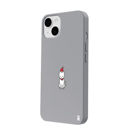iPhone 11 Gri Lansman Renkli Silikon New Year Kedi Tasarımlı Kamera Korumalı Kılıf