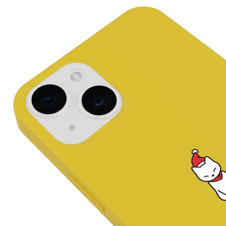 iPhone 15 Plus Sarı Lansman Renkli Silikon New Year Kedi Tasarımlı Kamera Korumalı Kılıf