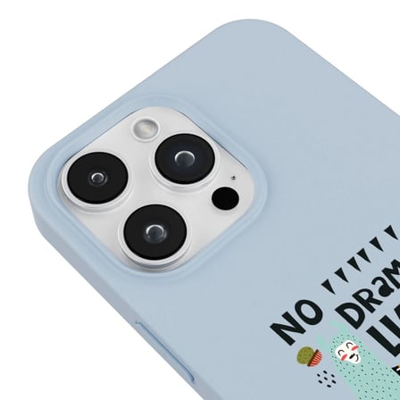 iPhone 15 Pro Max Mavi Lansman Renkli Silikon No Drama Lama Tasarımlı Premium Kılıf
