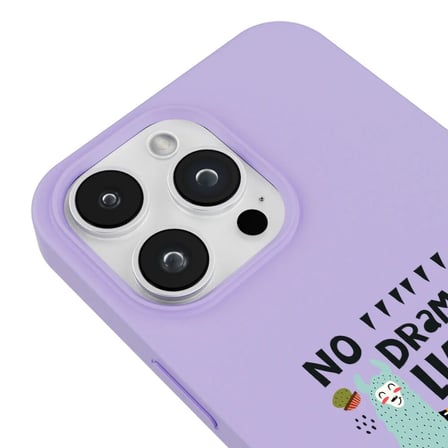 iPhone 15 Pro Max Lila Lansman Renkli Silikon No Drama Lama Tasarımlı Premium Kılıf