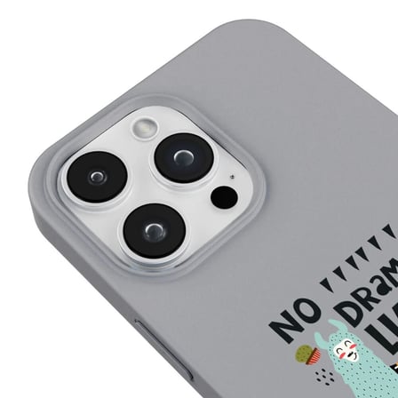 iPhone 14 Pro Max Gri Lansman Renkli Silikon No Drama Lama Tasarımlı Premium Kılıf