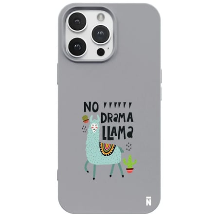 iPhone 15 Pro Gri Lansman Renkli Silikon No Drama Lama Tasarımlı Premium Kılıf