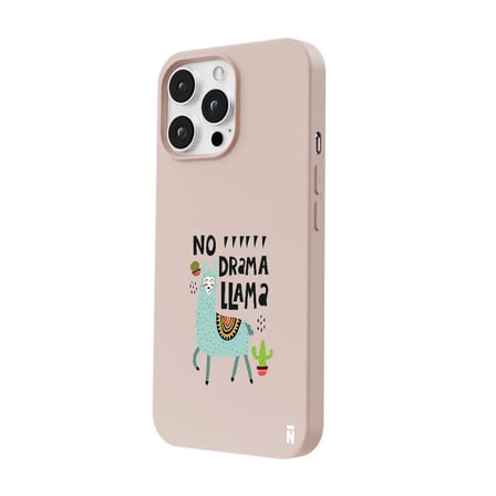 iPhone 15 Pro Pudra Lansman Renkli Silikon No Drama Lama Tasarımlı Premium Kılıf