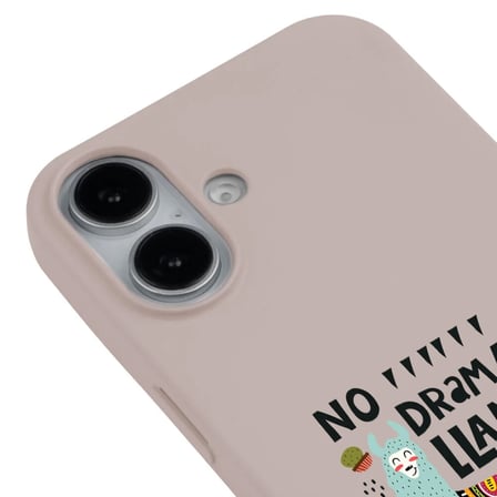 iPhone 17 Pudra Lansman Renkli Silikon No Drama Lama Tasarımlı Premium Kılıf