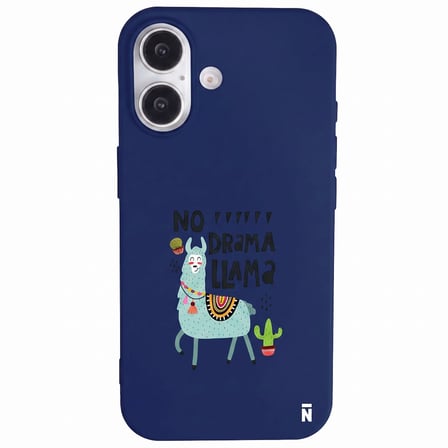 iPhone 17 Lacivert Lansman Renkli Silikon No Drama Lama Tasarımlı Premium Kılıf