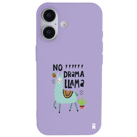 iPhone 16 Plus Lila Lansman Renkli Silikon No Drama Lama Tasarımlı Premium Kılıf