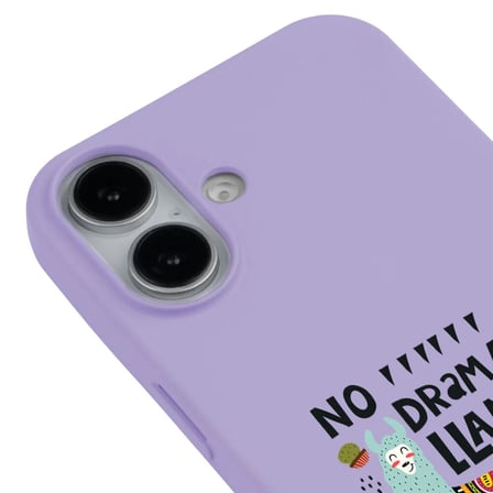 iPhone 16 Plus Lila Lansman Renkli Silikon No Drama Lama Tasarımlı Premium Kılıf