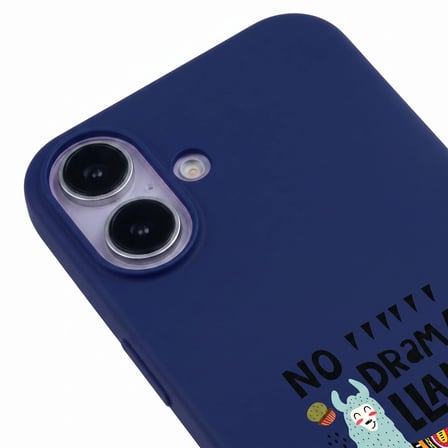 iPhone 16 Lacivert Lansman Renkli Silikon No Drama Lama Tasarımlı Premium Kılıf