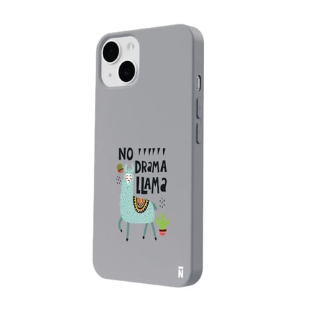 iPhone 14 Gri Lansman Renkli Silikon No Drama Lama Tasarımlı Kamera Korumalı Kılıf