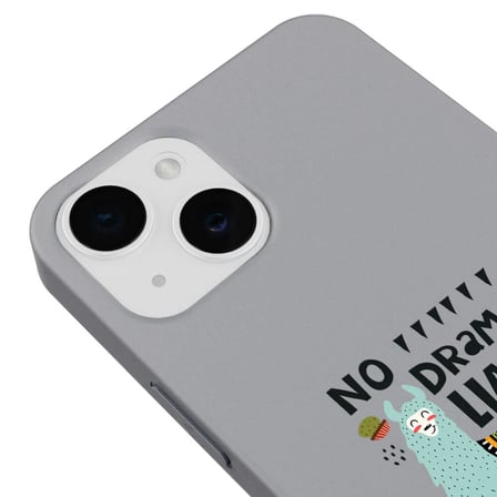 iPhone 14 Gri Lansman Renkli Silikon No Drama Lama Tasarımlı Kamera Korumalı Kılıf
