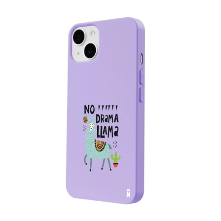 iPhone 14 Plus Lila Lansman Renkli Silikon No Drama Lama Tasarımlı Kamera Korumalı Kılıf