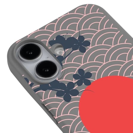 iPhone 17 Gri Lansman Renkli Silikon Japon Güneşi Tasarımlı Premium Kılıf