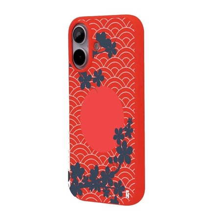 iPhone 16 Plus Kırmızı Lansman Renkli Silikon Japon Güneşi Tasarımlı Premium Kılıf