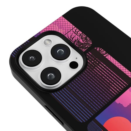 iPhone 15 Pro Siyah Lansman Renkli Silikon Windows Series Tasarımlı Premium Kılıf