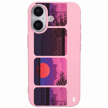 iPhone 17 Pembe Lansman Renkli Silikon Windows Series Tasarımlı Premium Kılıf