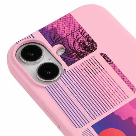 iPhone 17 Pembe Lansman Renkli Silikon Windows Series Tasarımlı Premium Kılıf