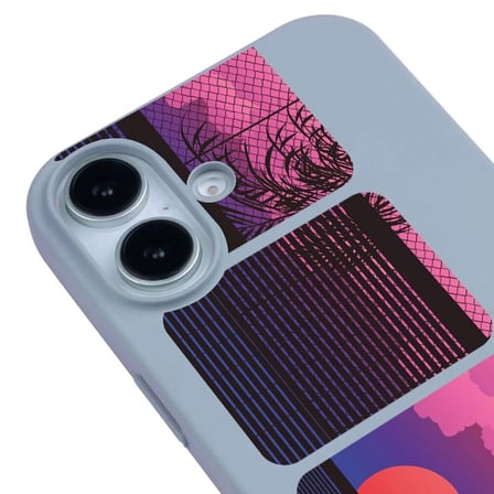 iPhone 16 Mavi Lansman Renkli Silikon Windows Series Tasarımlı Premium Kılıf