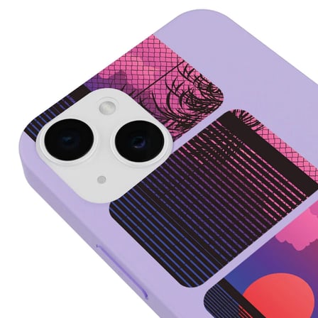 iPhone 15 Plus Lila Lansman Renkli Silikon Windows Series Tasarımlı Kamera Korumalı Kılıf