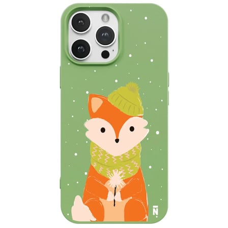 iPhone 14 Pro Max Yeşil Lansman Renkli Silikon Winter Fox Tasarımlı Premium Kılıf