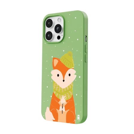 iPhone 13 Pro Yeşil Lansman Renkli Silikon Winter Fox Tasarımlı Premium Kılıf