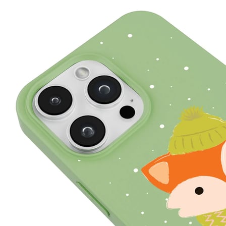 iPhone 13 Pro Yeşil Lansman Renkli Silikon Winter Fox Tasarımlı Premium Kılıf