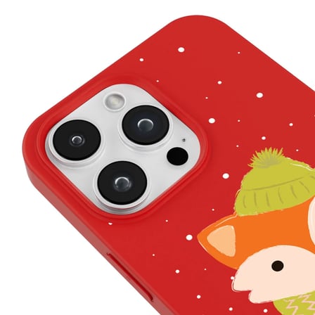 iPhone 13 Pro Kırmızı Lansman Renkli Silikon Winter Fox Tasarımlı Premium Kılıf